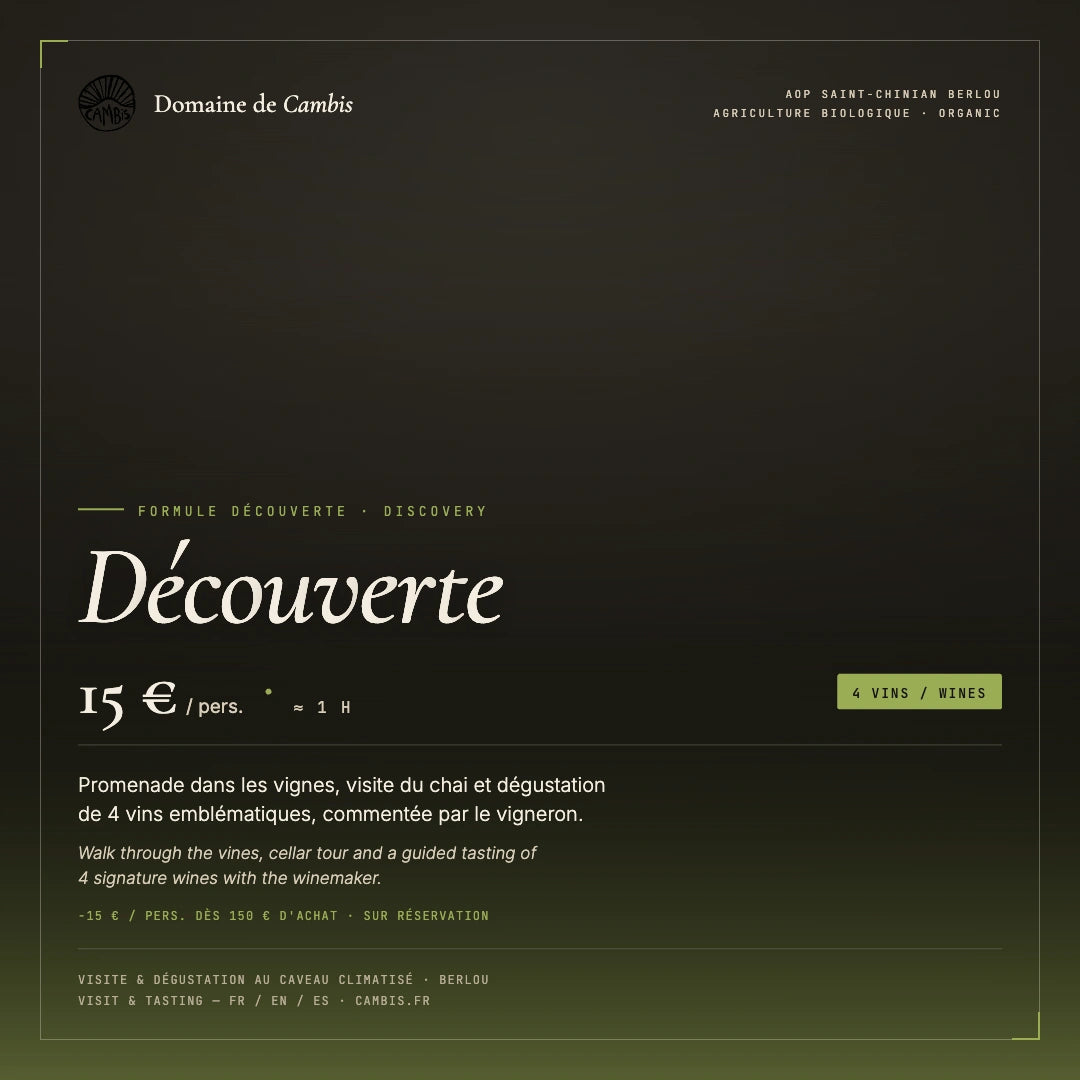 Formule Découverte — Besichtigung & Verkostung